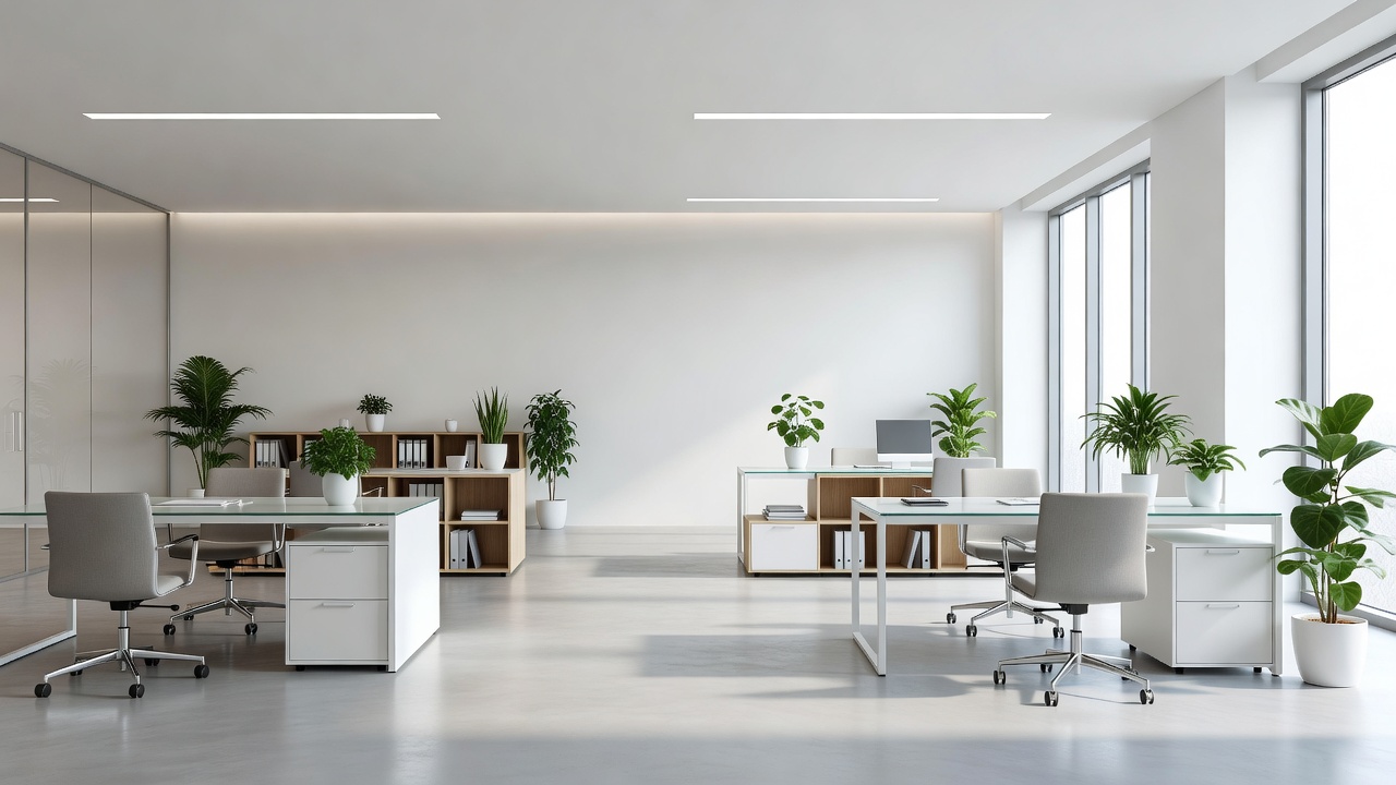 Bright and pristine modern office interior