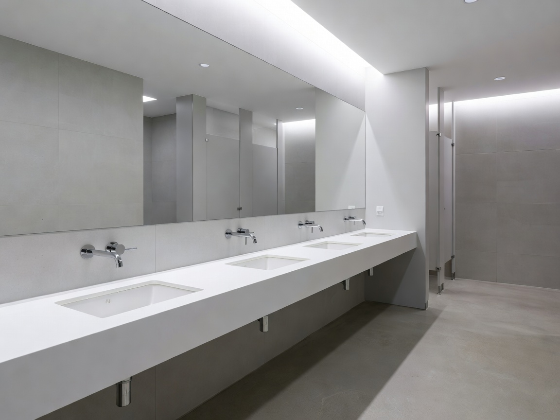Clean and modern commercial office restroom