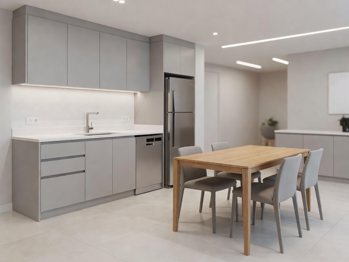 Clean and modern office kitchen and break area