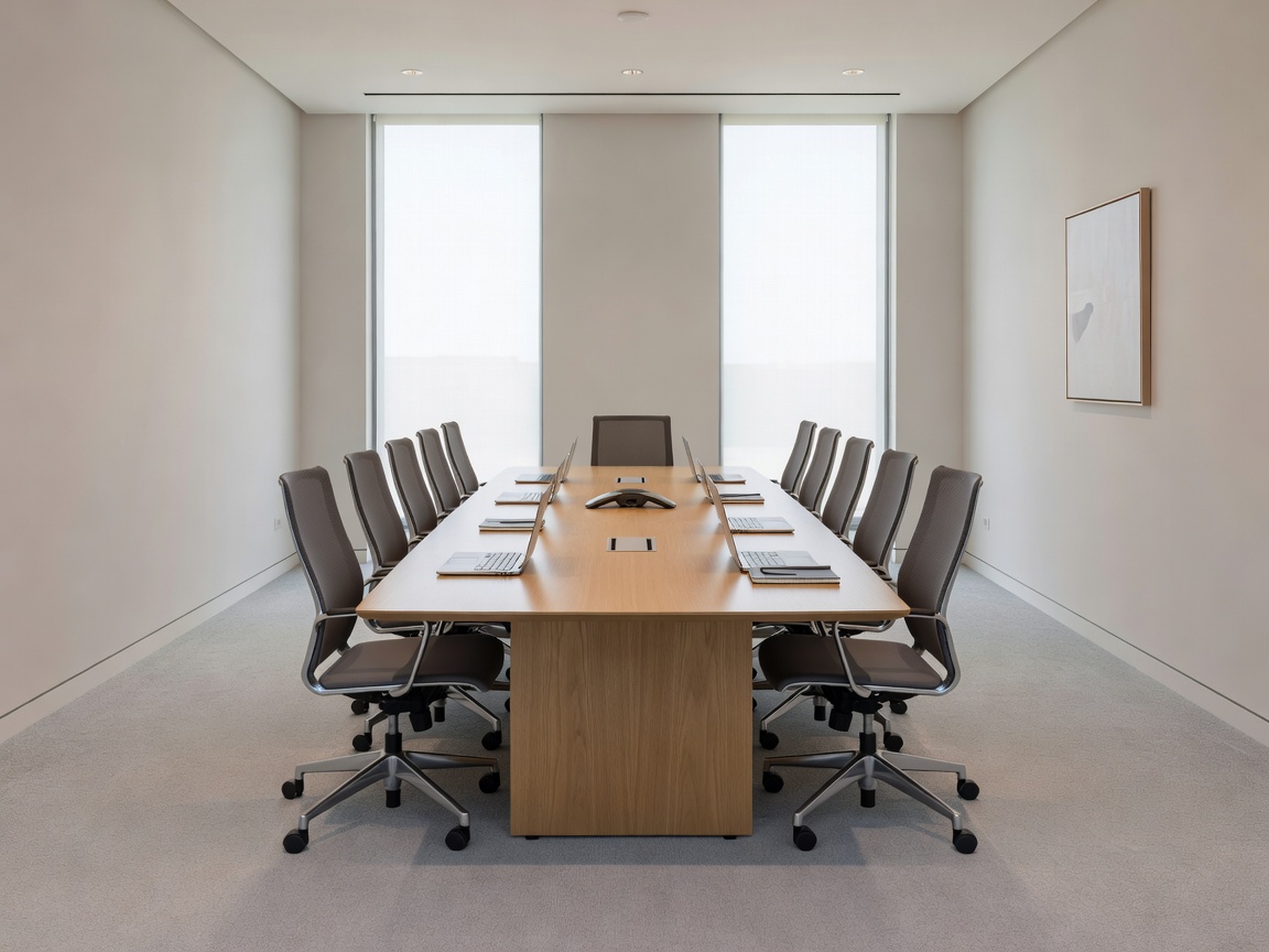 Clean and organized corporate meeting room