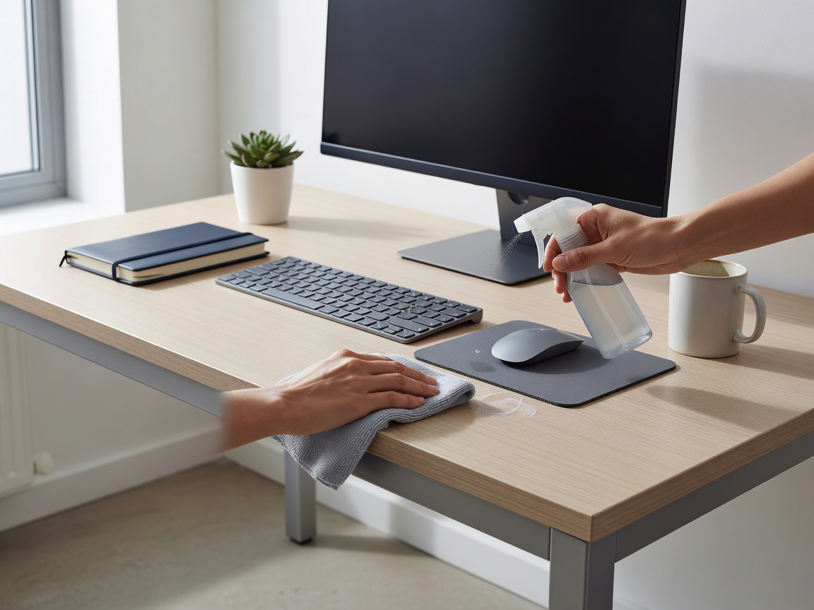 Daily maintenance of a modern office desk space