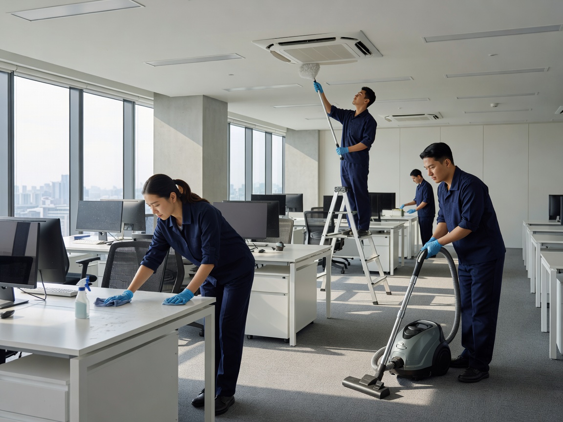 Detailed cleaning of an office environment