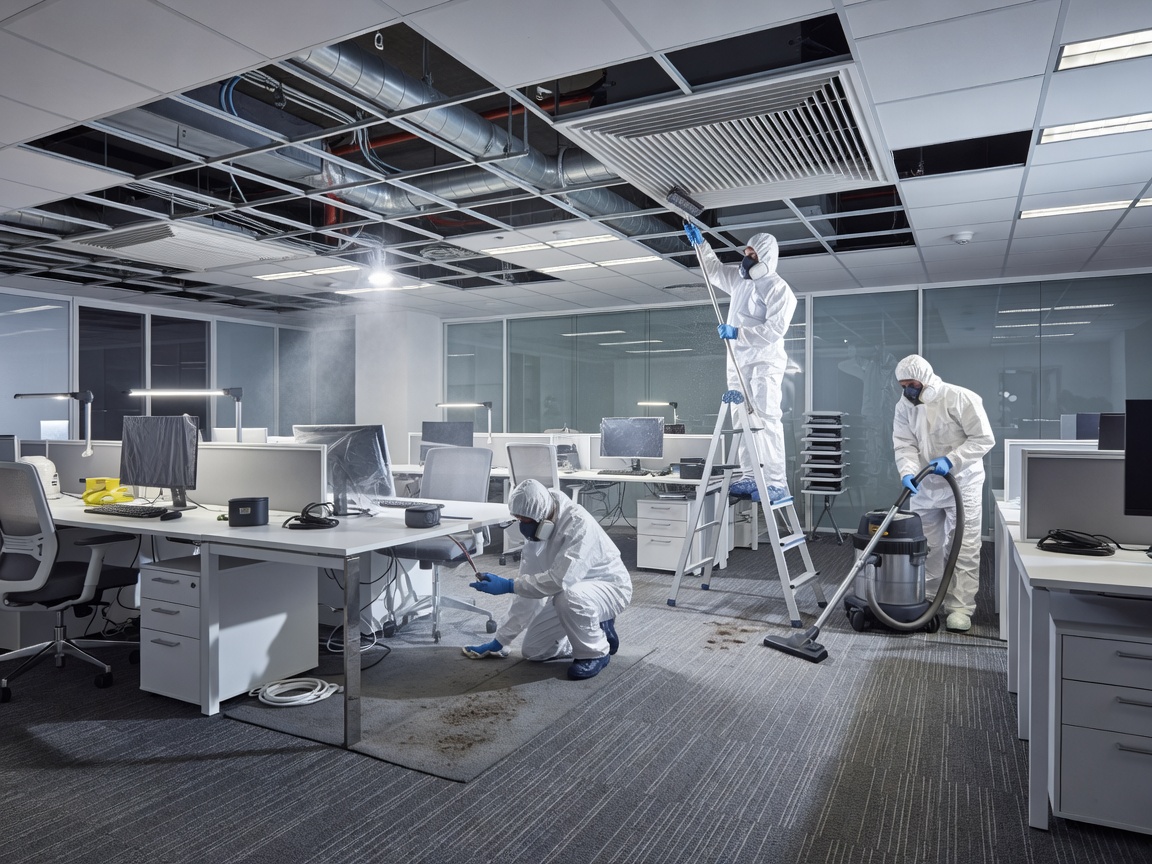 Detailed deep cleaning of office infrastructure