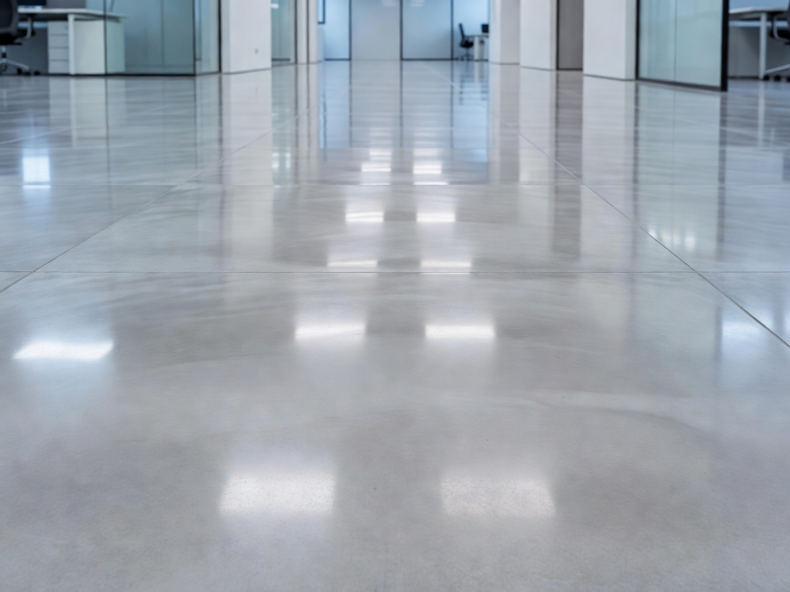 Polished hard flooring in a corporate office