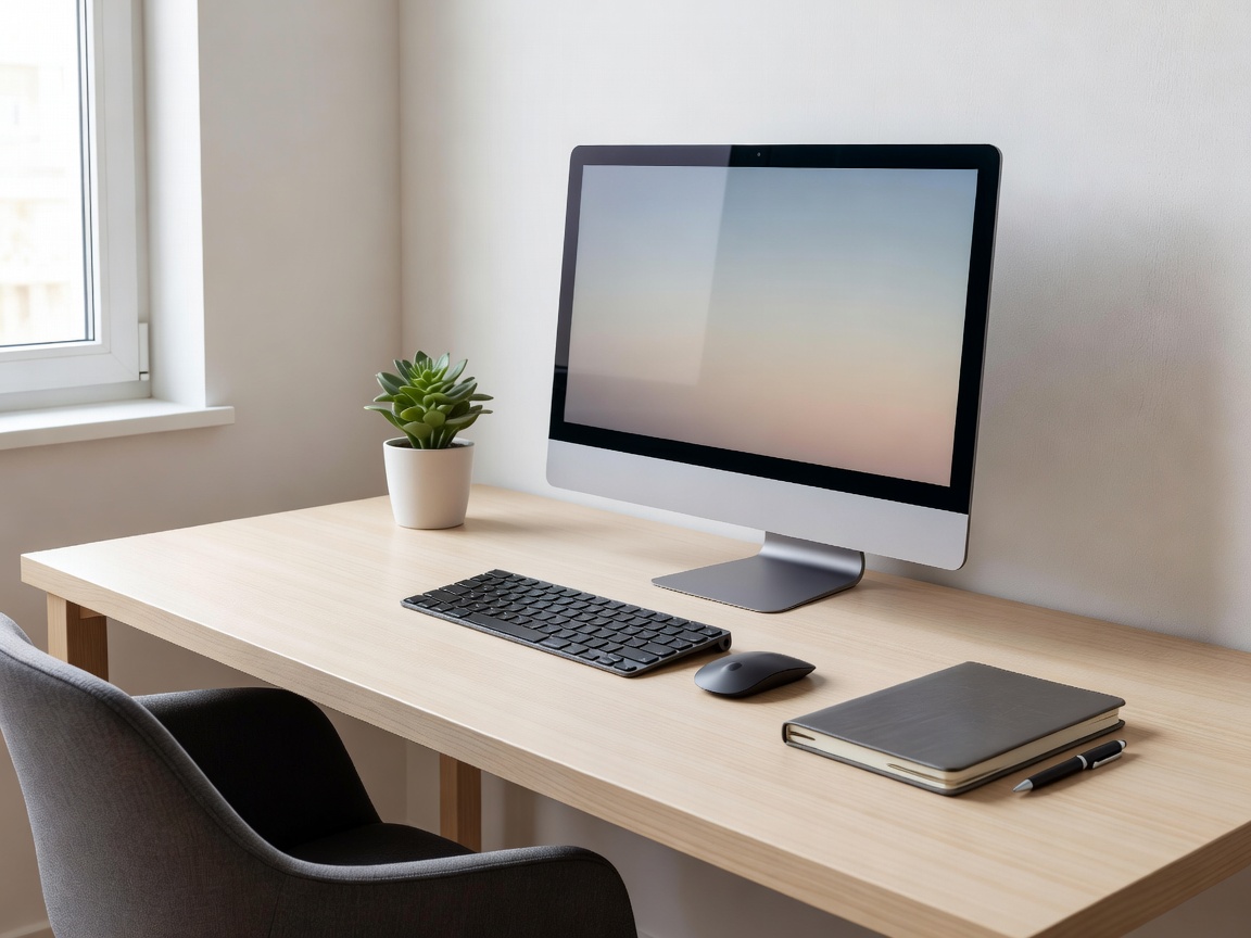 Small neat office workspace
